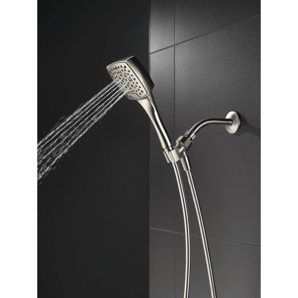 Delta Everly 4-Spray 4.4 in. Single Wall Mount Handheld Shower Head with 72 in. Metal Hose in Brushed Nickel
