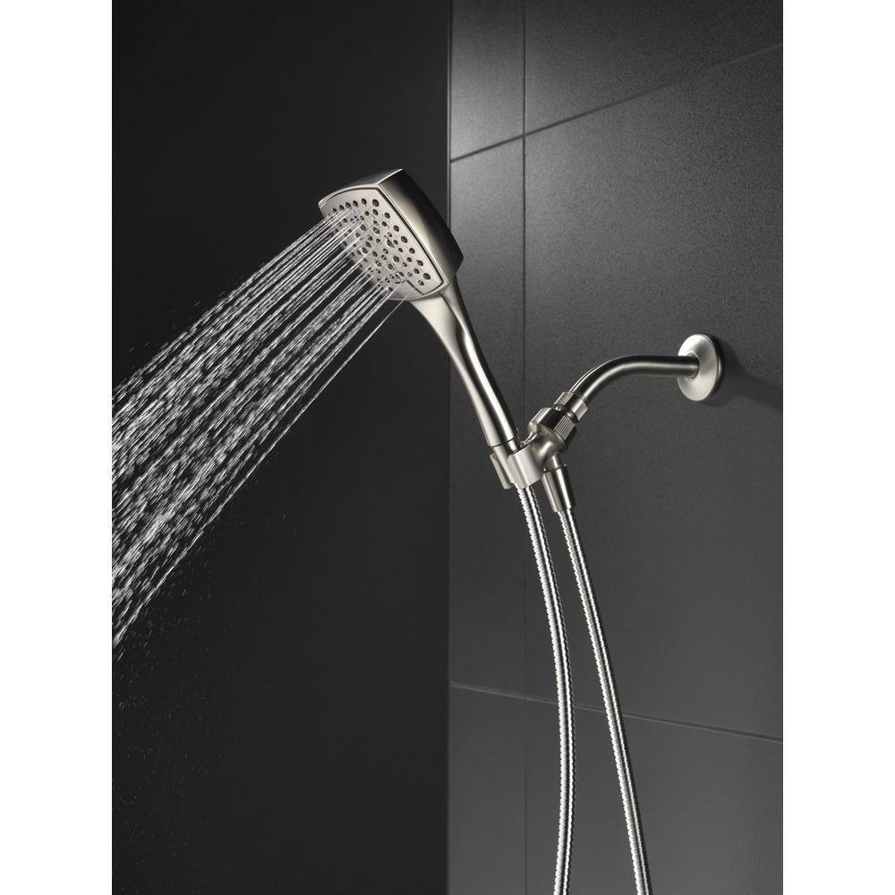 Delta Everly 4-Spray 4.4 in. Single Wall Mount Handheld Shower Head with 72 in. Metal Hose in Brushed Nickel
