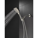 Delta Everly 4-Spray 4.4 in. Single Wall Mount Handheld Shower Head with 72 in. Metal Hose in Brushed Nickel