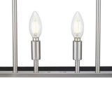 Progress Lighting Abner Mill 6-Light Brushed Nickel Chandelier with Matte Black Accents