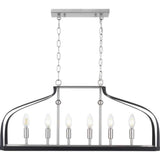 Progress Lighting Abner Mill 6-Light Brushed Nickel Chandelier with Matte Black Accents