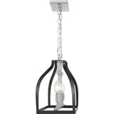 Progress Lighting Abner Mill 6-Light Brushed Nickel Chandelier with Matte Black Accents