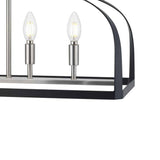 Progress Lighting Abner Mill 6-Light Brushed Nickel Chandelier with Matte Black Accents