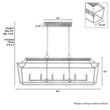 Hunter Laurel Ridge 6 Light Brushed Nickel Linear Chandelier Kitchen Light