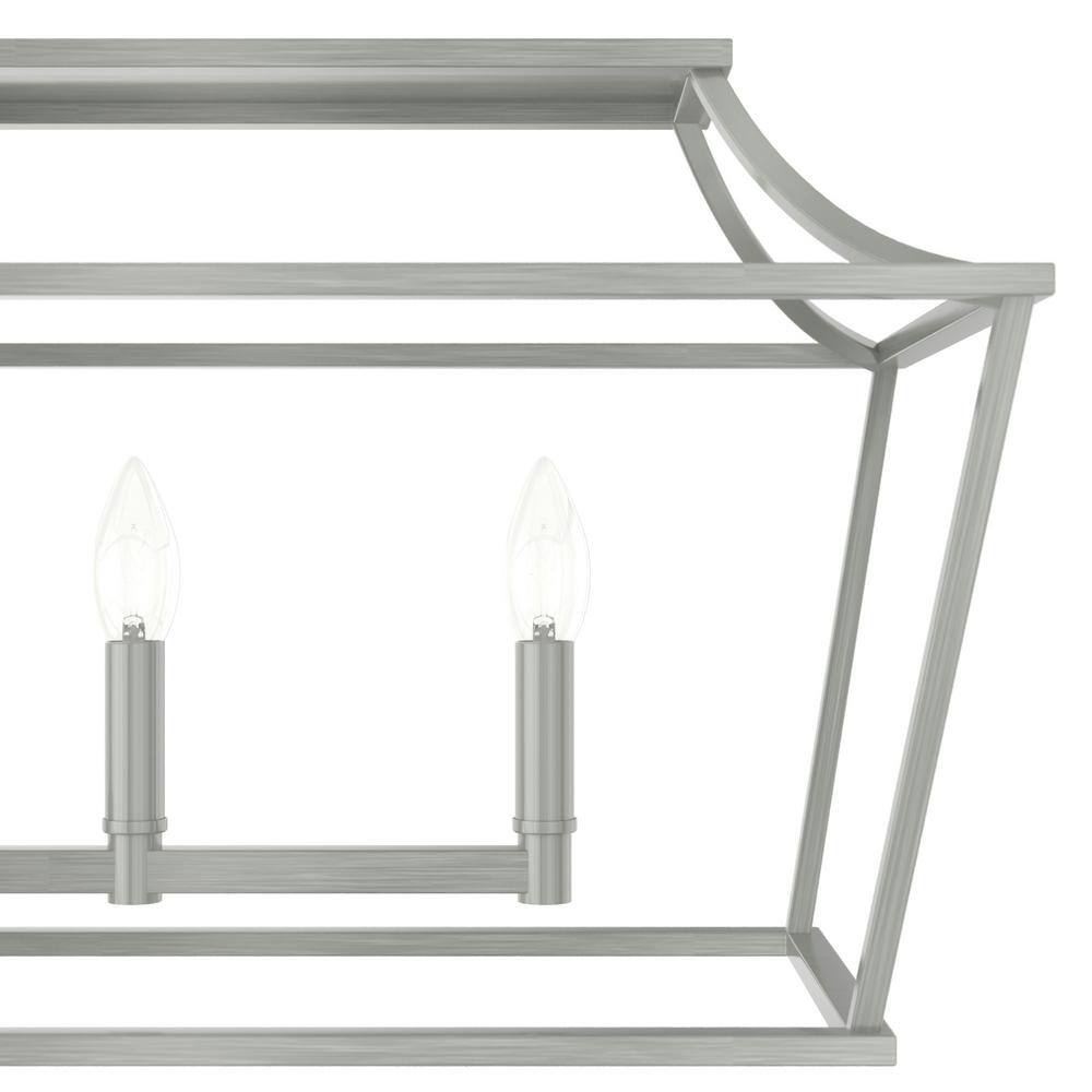 Hunter Laurel Ridge 6 Light Brushed Nickel Linear Chandelier Kitchen Light