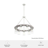 Hunter Devon Park 9-Light Brushed Nickel Wagonwheel Chandelier with Clear Glass Shades Kitchen Light