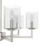Hunter Kerrison 6-Light Brushed Nickel Island Chandelier with Clear Seeded Glass Shades