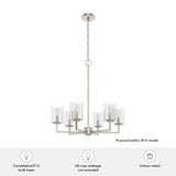Hunter Kerrison 6-Light Brushed Nickel Island Chandelier with Clear Seeded Glass Shades