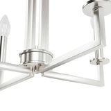 Hunter Bearden 4-Light Brushed Nickel Candle Chandelier for Dining Room with No Bulbs Included