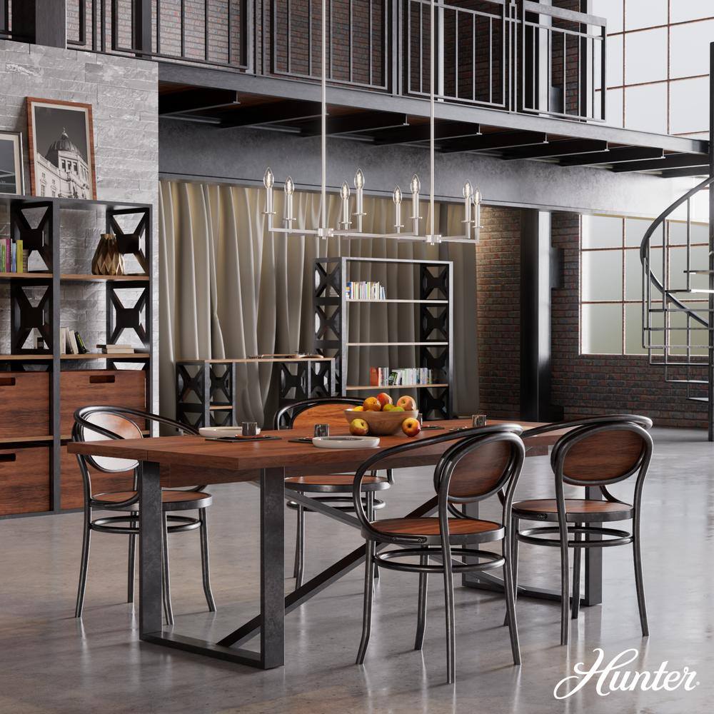 Hunter Bearden 8-Light Brushed Nickel Candlestick Chandelier