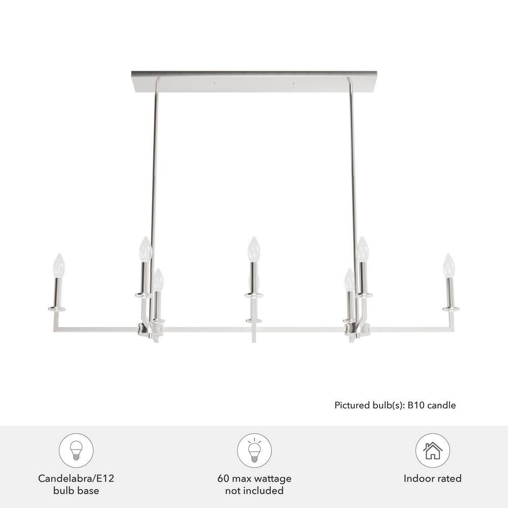 Hunter Bearden 8-Light Brushed Nickel Candlestick Chandelier
