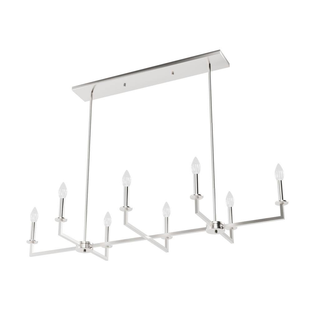 Hunter Bearden 8-Light Brushed Nickel Candlestick Chandelier