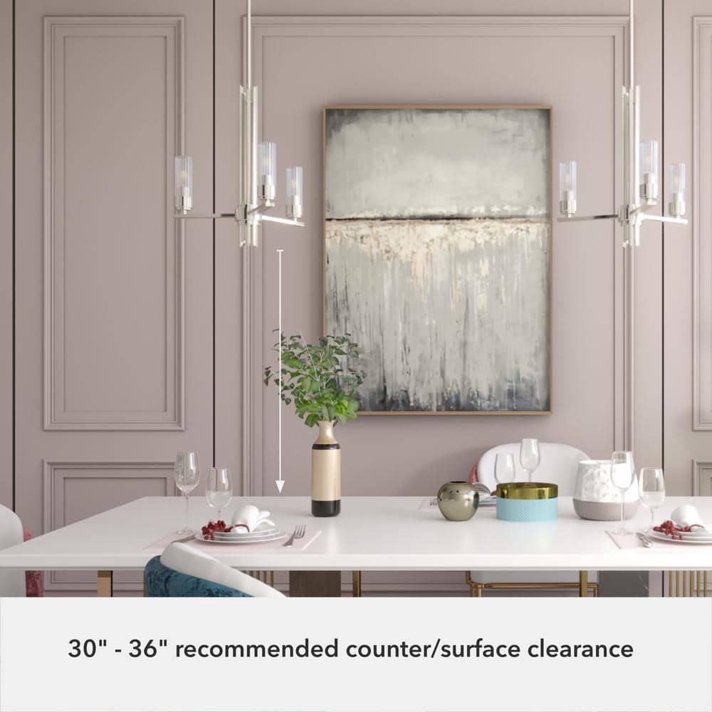 Hunter Gatz 3-Light Brushed Nickel Candlestick Chandelier with Ribbed Glass Shades