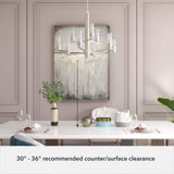 Hunter Gatz 9-Light Brushed Nickel Candlestick Chandelier with Ribbed Glass Shades