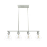 Hunter Van Nuys 4-Light Brushed Nickel Island Linear Chandelier for Kitchen Island with No Bulbs Included