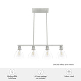 Hunter Van Nuys 4-Light Brushed Nickel Island Linear Chandelier for Kitchen Island with No Bulbs Included