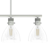 Hunter Van Nuys 4-Light Brushed Nickel Island Linear Chandelier for Kitchen Island with No Bulbs Included