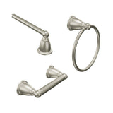Moen Brantford 3-Piece Bathroom Hardware Set with 24 in. Towel Bar, Paper Holder & Towel Ring, Brushed Nickel