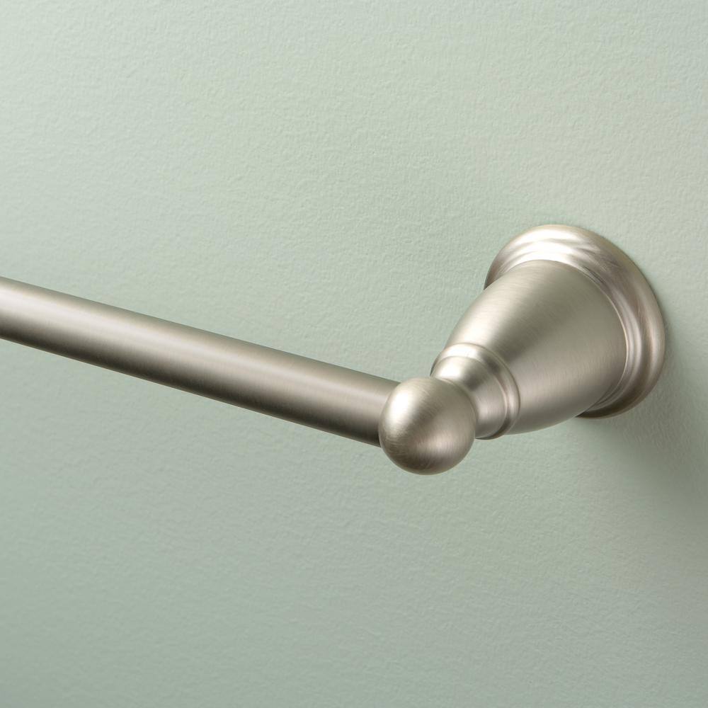 Moen Brantford 3-Piece Bathroom Hardware Set with 24 in. Towel Bar, Paper Holder & Towel Ring, Brushed Nickel