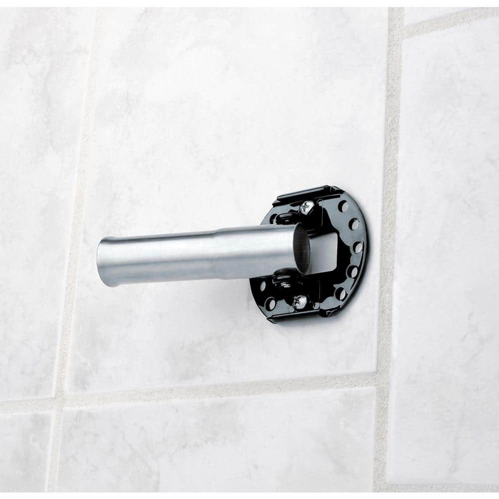 Moen 60 in. Curved Shower Rod with Pivoting Flanges in Brushed Nickel