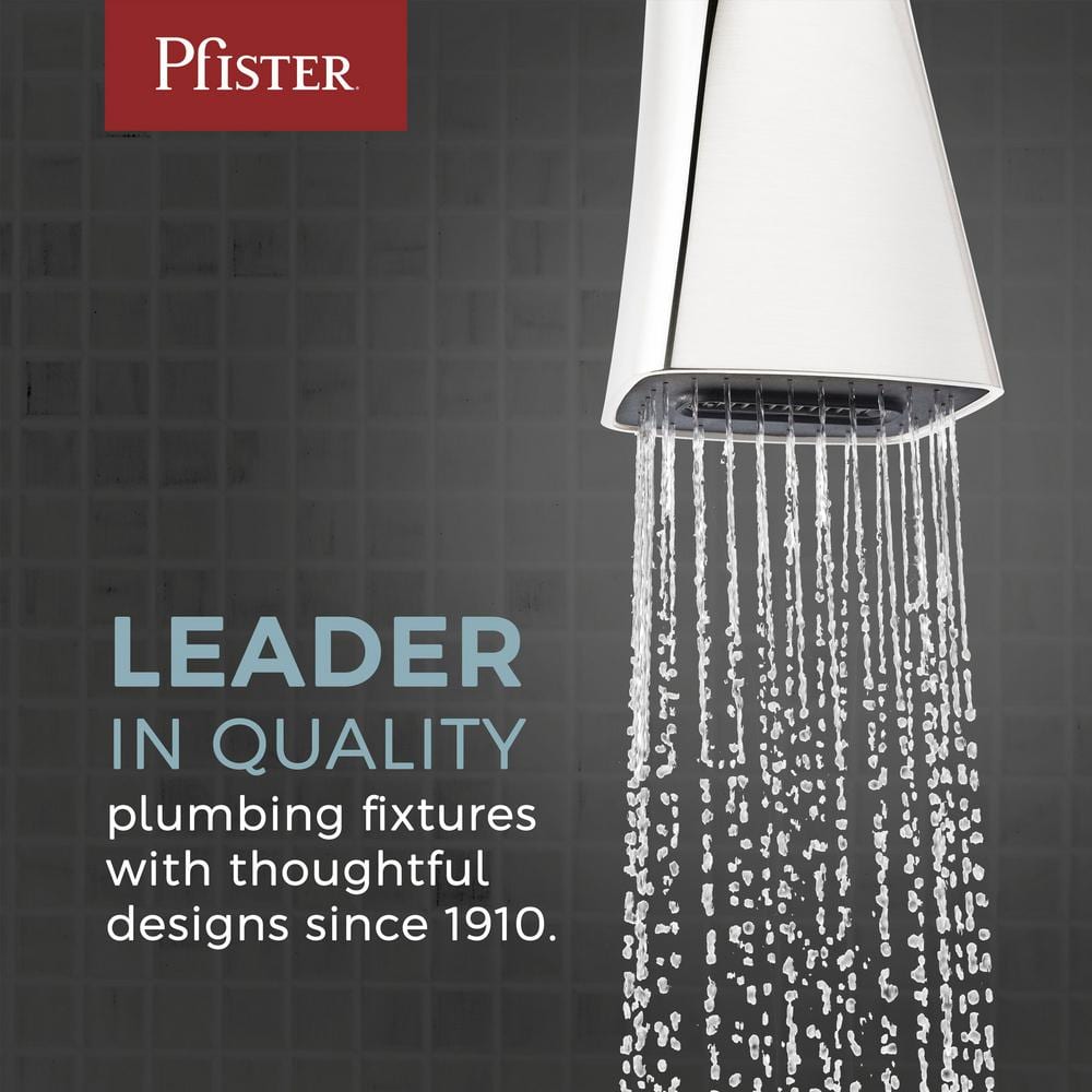 Pfister Modern Brushed Nickel Single-Handle Freestanding Tub Filler with Hand Shower, LG6-1MFK