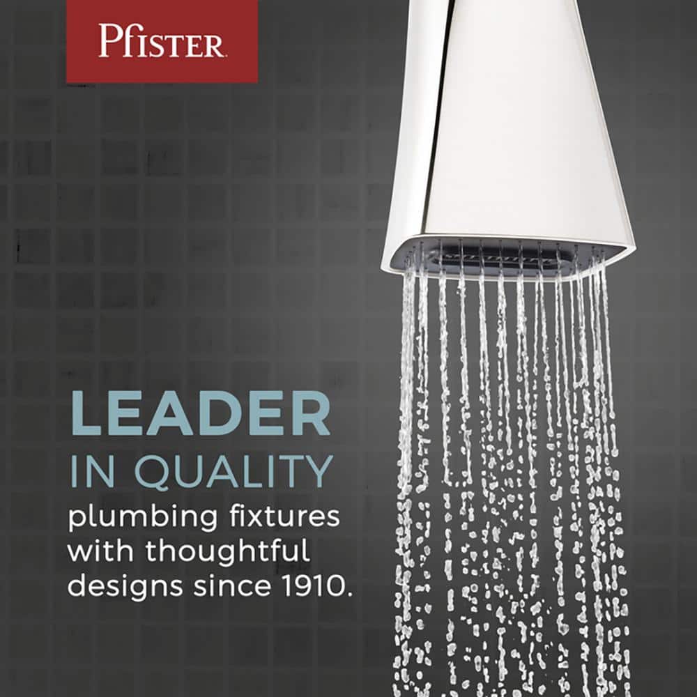 Pfister Modern Brushed Nickel Single-Handle Freestanding Tub Filler with Hand Shower, LG6-1MFK