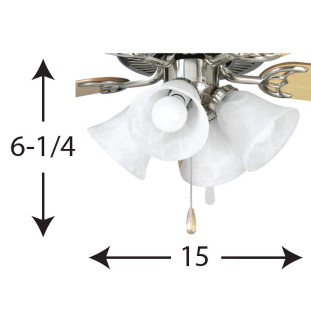 Progress Lighting Fan Light Kits Collection 4-Light Brushed Nickel Ceiling Fan Light Kit