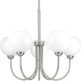 Progress Lighting Carisa Collection 5-Light Brushed Nickel Chandelier with Shade