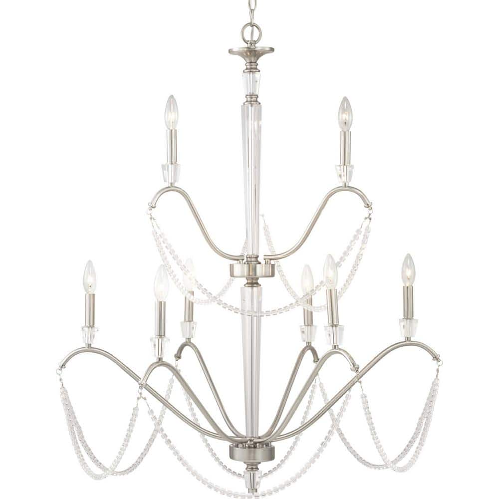 Progress Lighting Stratham 9-Light Brushed Nickel Chandelier