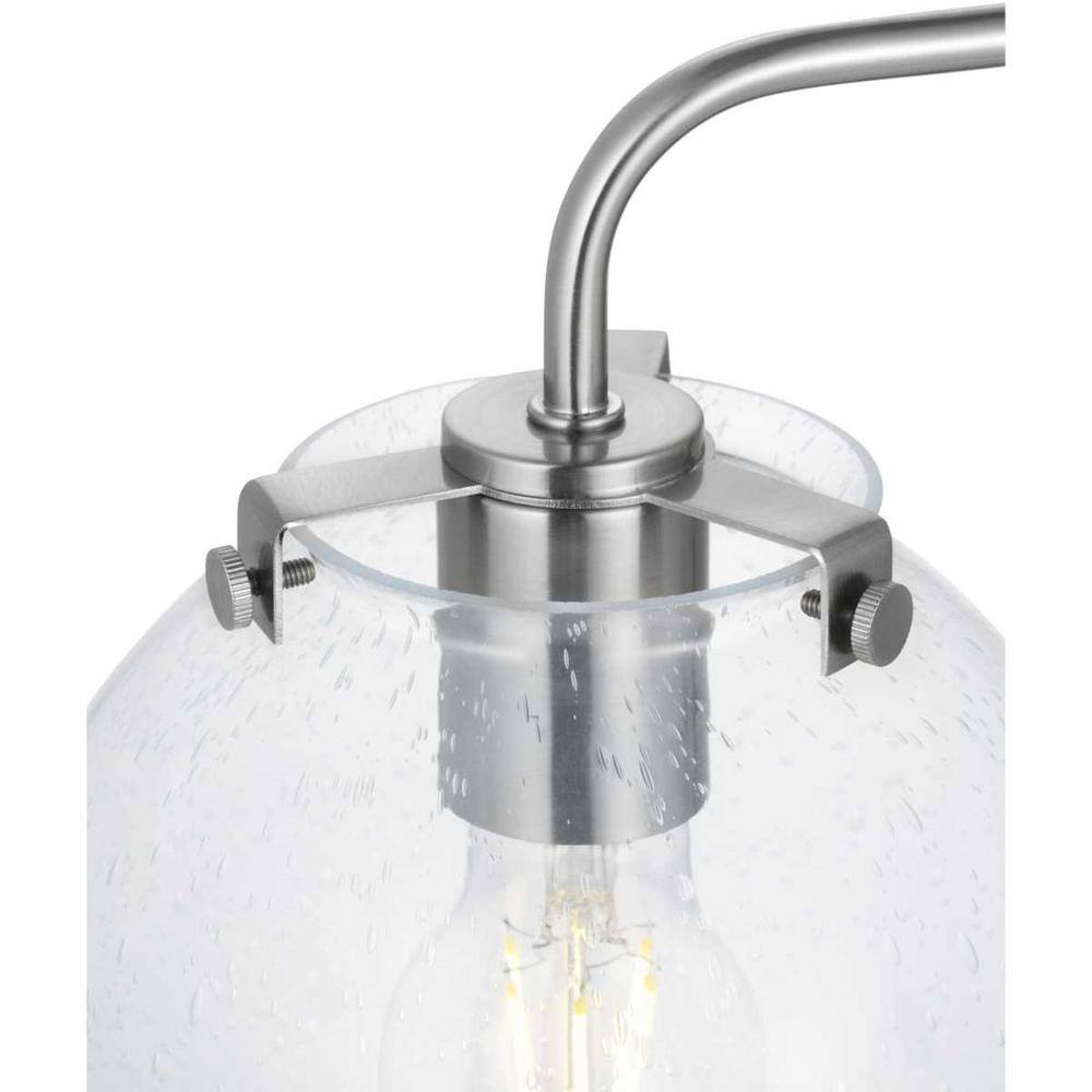 Progress Lighting Berea 4-Light Brushed Nickel Chandelier with Clear Seeded Glass Shades