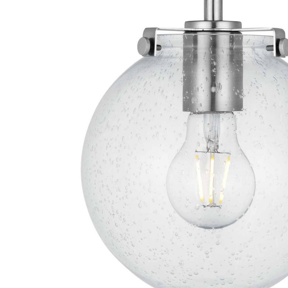 Progress Lighting Berea 4-Light Brushed Nickel Chandelier with Clear Seeded Glass Shades
