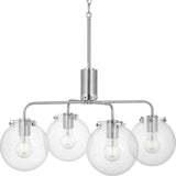 Progress Lighting Berea 4-Light Brushed Nickel Chandelier with Clear Seeded Glass Shades