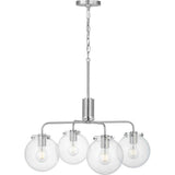 Progress Lighting Berea 4-Light Brushed Nickel Chandelier with Clear Seeded Glass Shades
