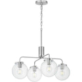 Progress Lighting Berea 4-Light Brushed Nickel Chandelier with Clear Seeded Glass Shades