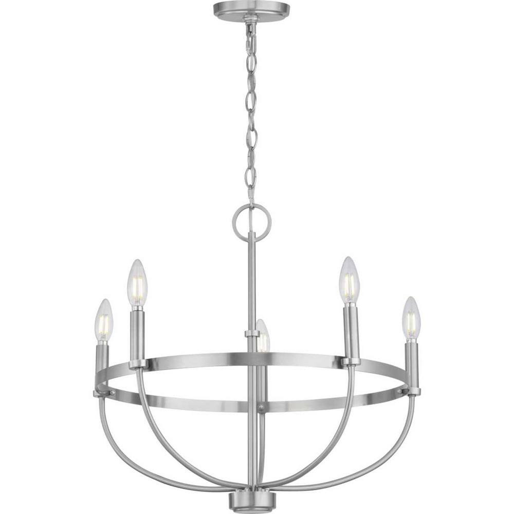 Progress Lighting Camperdown 5-Light Brushed Nickel Chandelier