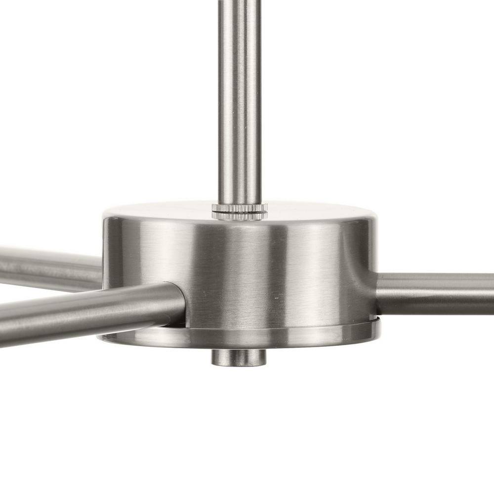 Progress Lighting Haas 50 in. 6-Light Brushed Nickel Modern Organic Chandelier with Opal Glass Shades