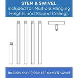 Progress Lighting Haas 50 in. 6-Light Brushed Nickel Modern Organic Chandelier with Opal Glass Shades