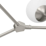 Progress Lighting Haas 50 in. 6-Light Brushed Nickel Modern Organic Chandelier with Opal Glass Shades