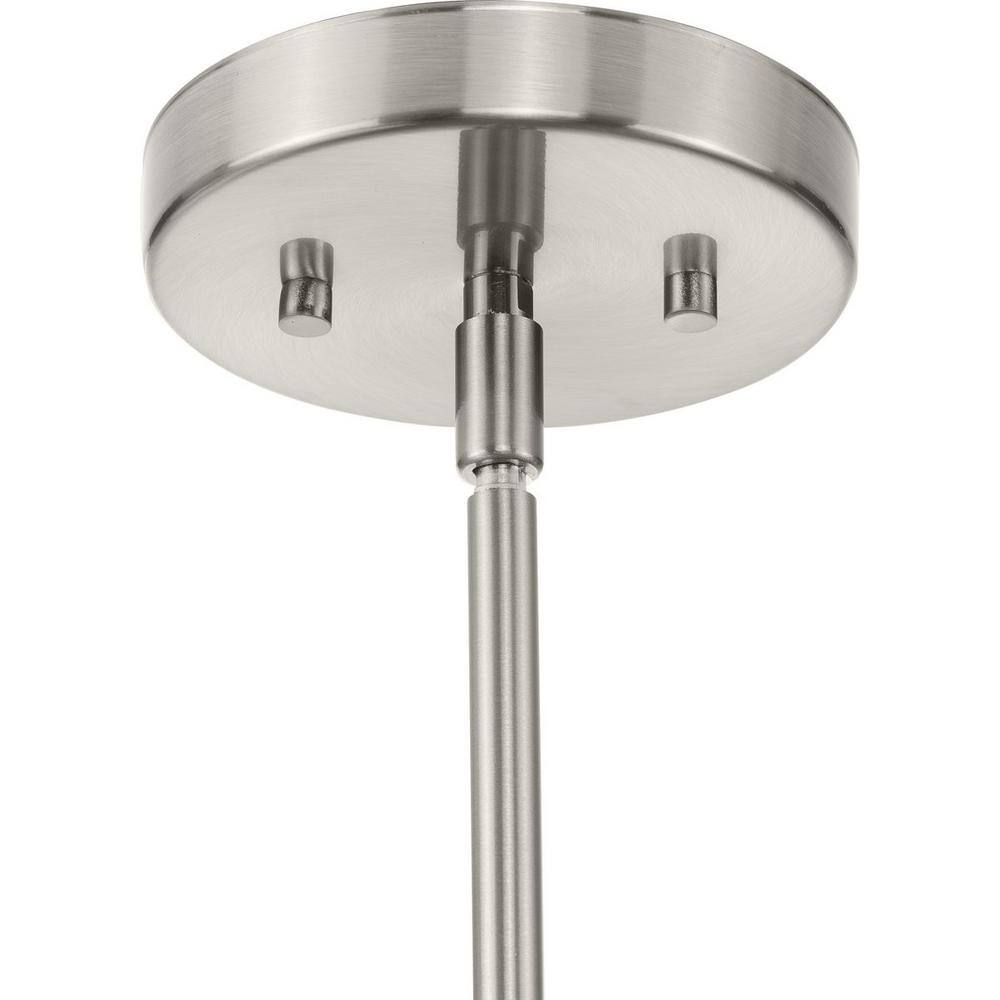 Progress Lighting Haas 50 in. 6-Light Brushed Nickel Modern Organic Chandelier with Opal Glass Shades