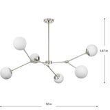 Progress Lighting Haas 50 in. 6-Light Brushed Nickel Modern Organic Chandelier with Opal Glass Shades