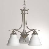Progress Lighting Trinity Collection 3-Light Brushed Nickel Etched Glass Traditional Chandelier Light