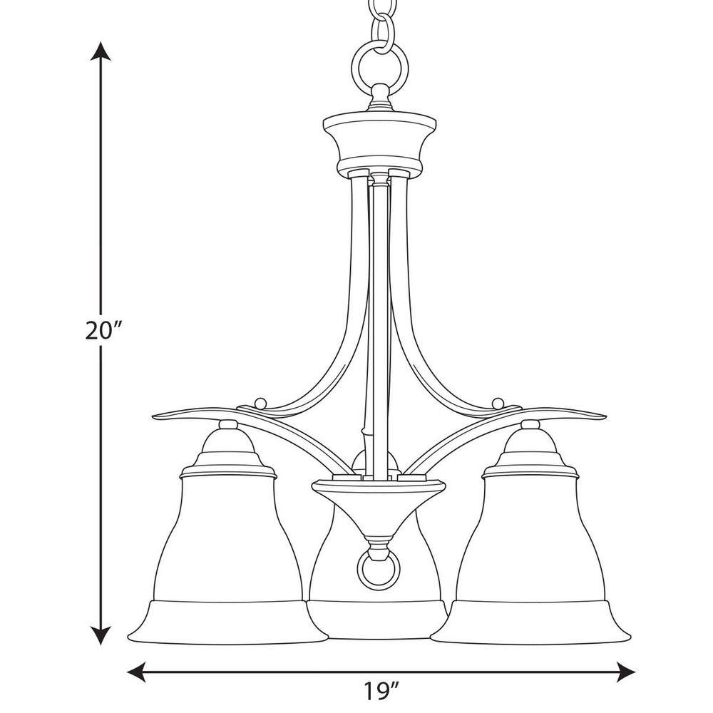 Progress Lighting Trinity Collection 3-Light Brushed Nickel Etched Glass Traditional Chandelier Light