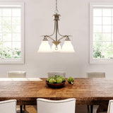 Progress Lighting Trinity Collection 3-Light Brushed Nickel Etched Glass Traditional Chandelier Light