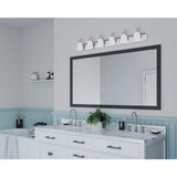 Progress Lighting Gather Collection 48 in. 6-Light Brushed Nickel Etched Glass Bath Vanity Light, P2714-09
