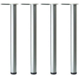 Richelieu 27-1/2 in. Brushed Nickel Metal Round Adjustable Table Legs with Leveling Glides (4-Pack)