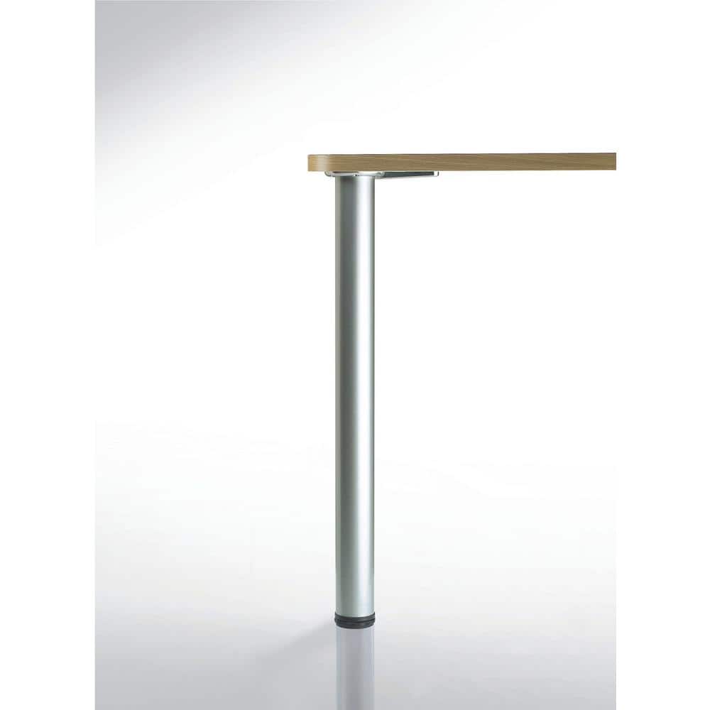 Richelieu 27-1/2 in. Brushed Nickel Metal Round Adjustable Table Legs with Leveling Glides (4-Pack)