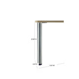 Richelieu 28 in. Brushed Nickel Metal Round Adjustable Table Leg with Leveling Glide