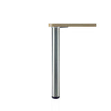 Richelieu 28 in. Brushed Nickel Metal Round Adjustable Table Leg with Leveling Glide