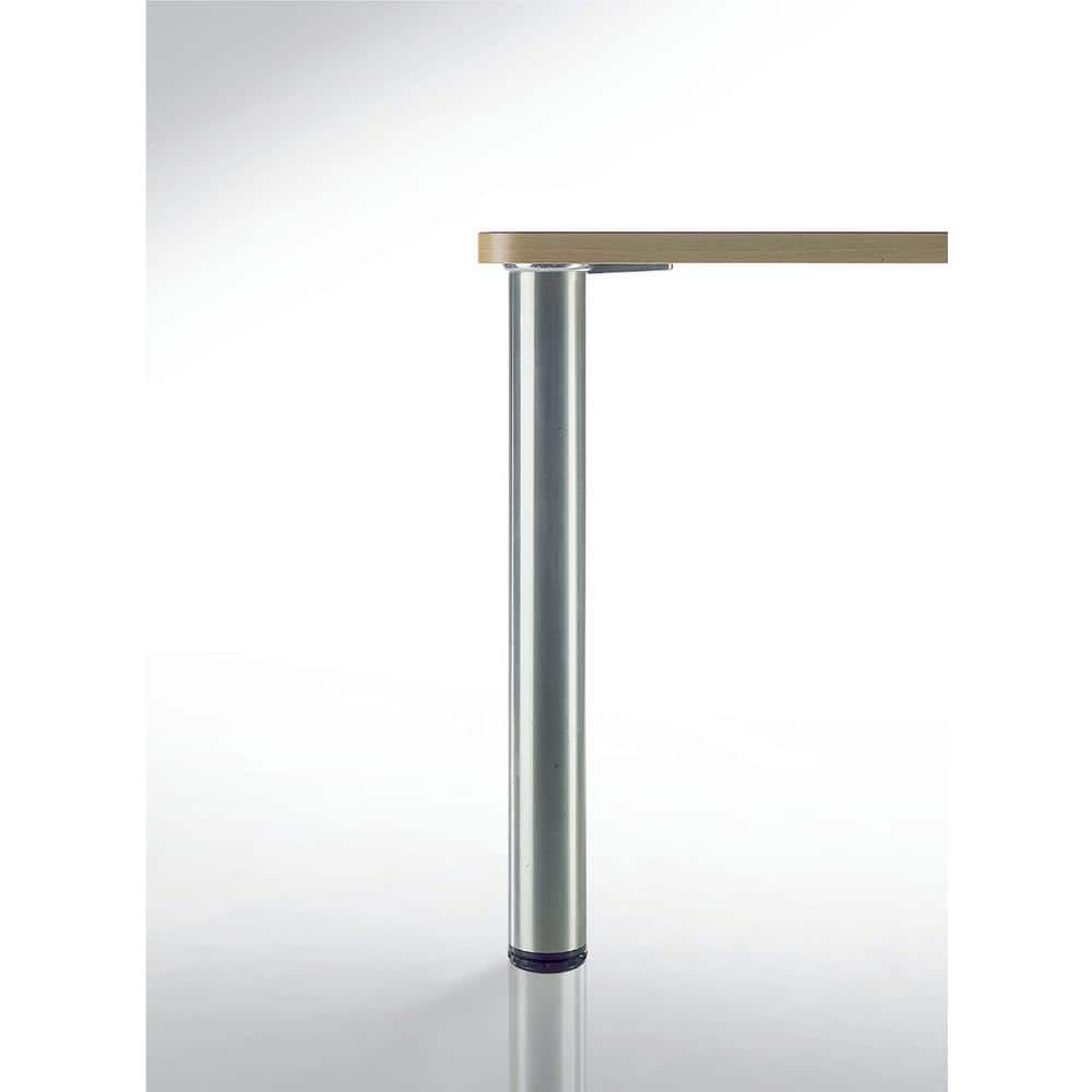 Richelieu 28 in. Brushed Nickel Metal Round Adjustable Table Leg with Leveling Glide