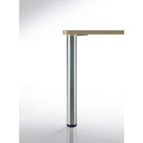 Richelieu 28 in. Brushed Nickel Metal Round Adjustable Table Leg with Leveling Glide